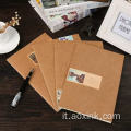 Notebook minimalista personalizzato Kraft Paper Stitch Notebook